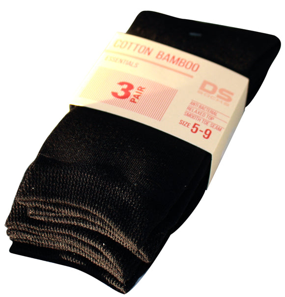 Black Cotton / Bamboo socks - 3 pack